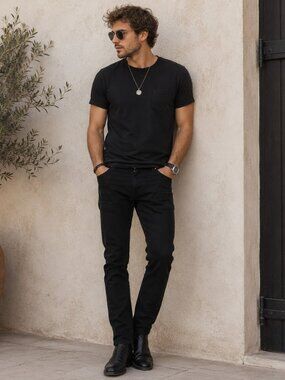 Scott James Jeans 30x30 Black Slim Fit Stretch Denim Casual Modern Men's‎